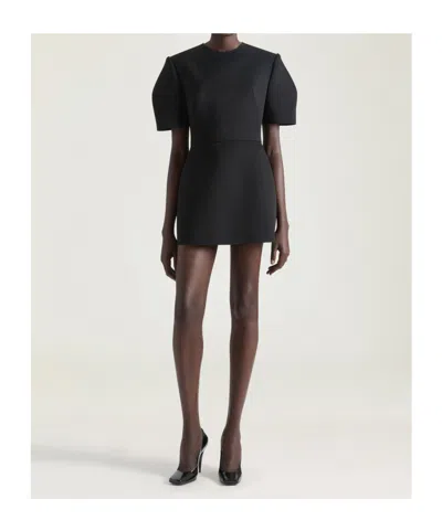 Givenchy Cocoon Mini Dress In Wool In Black
