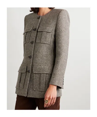 Nili Lotan Gabriella Button-down Blazer In Gray
