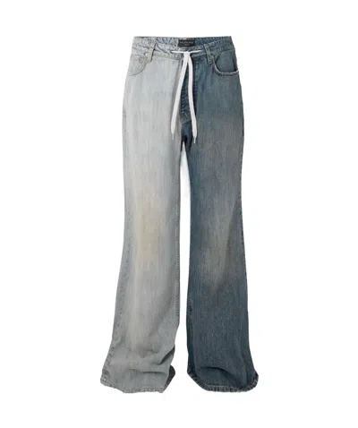 Balenciaga Two-color Jeans In Blue