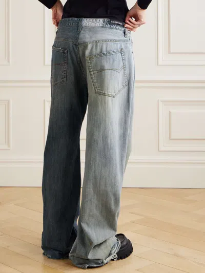 Balenciaga Two-color Jeans In Blue