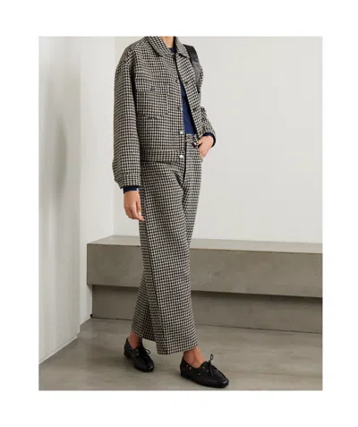 Frame Houndstooth Tweed Casual Jacket In Black