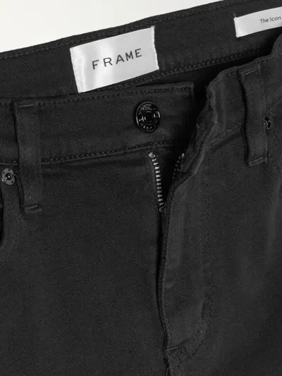 Frame The Icon Low-rise Bootcut Jeans In Black