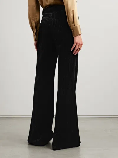Nili Lotan Pinstripe Wide-leg Track Pants In Black