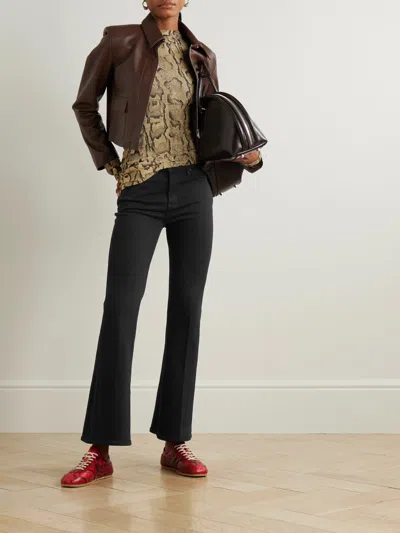 Frame The Icon Low-rise Bootcut Jeans In Black