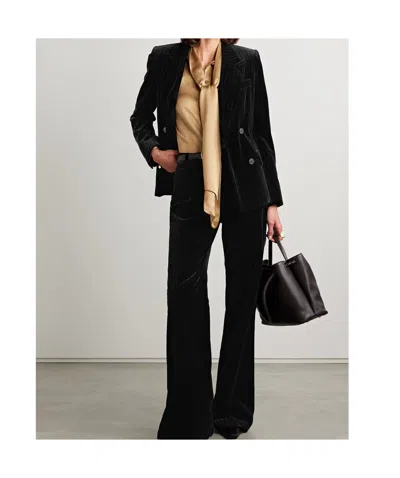 Nili Lotan Pinstripe Wide-leg Track Pants In Black