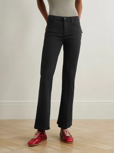 Frame The Icon Low-rise Bootcut Jeans In Black