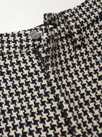 Frame Houndstooth Tweed Track Pants In Brown