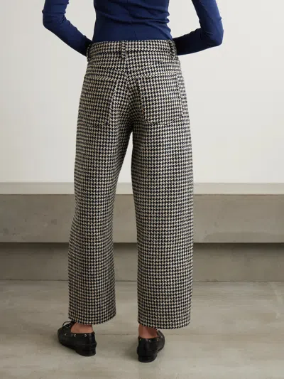 Frame Houndstooth Tweed Track Pants In Brown