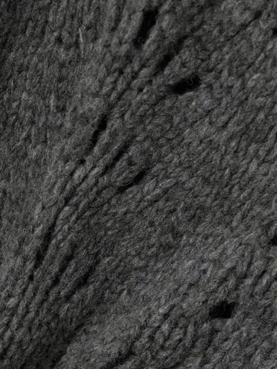 Frame Textured Stitch Wool Cardigan In Black