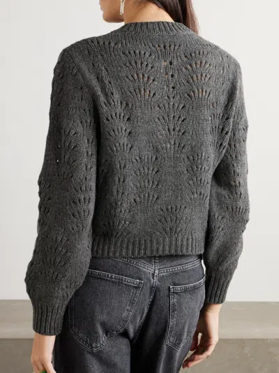 Frame Textured Stitch Wool Cardigan In Black