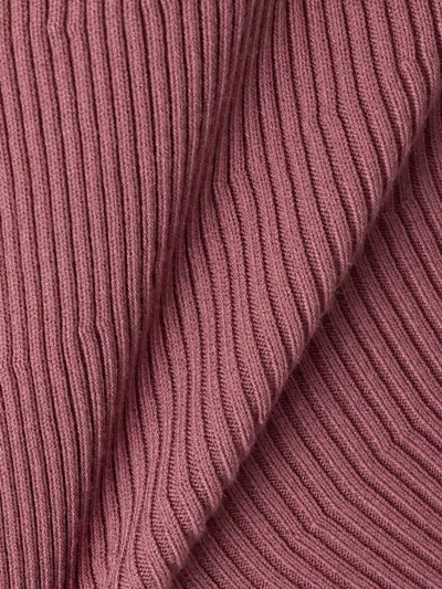 Rick Owens Asymmetrical Ribbed Sweater In Pink