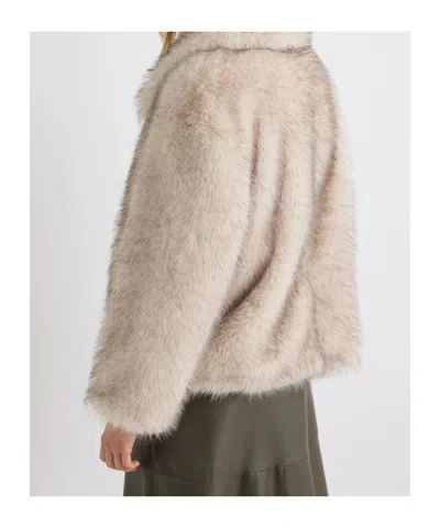 Marella Oversized Plush Coat In Neutral