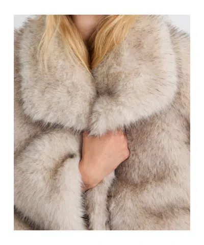 Marella Oversized Plush Coat In Neutral