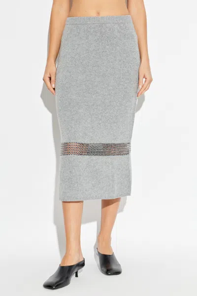 Fabiana Filippi Knitted Design Midi Skirt In Gray