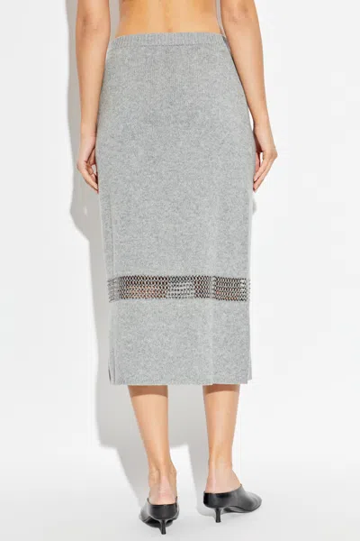 Fabiana Filippi Knitted Design Midi Skirt In Gray