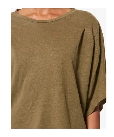 Isabel Marant Étoile Kyanza Pleated T-shirt In Brown