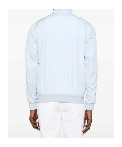 Kiton High Collar Jacket Snap Buttons In Blue