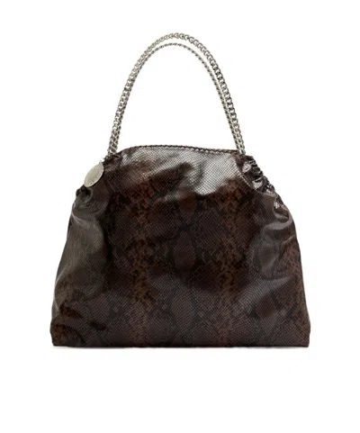 Stella Mccartney Falabella Tiny Shoulder Bag In Python Print Polyester In Brown