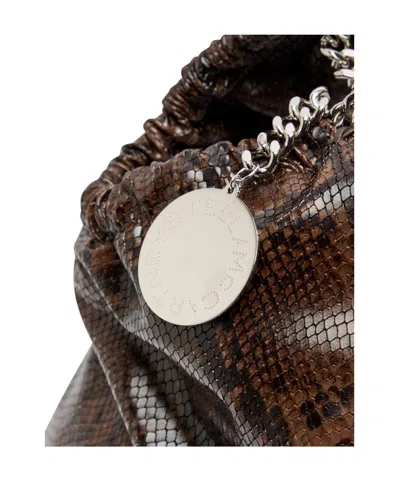 Stella Mccartney Falabella Tiny Shoulder Bag In Python Print Polyester In Brown