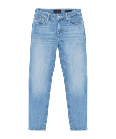 7 For All Mankind Calie Straighnt Cropped Jeans In Blue