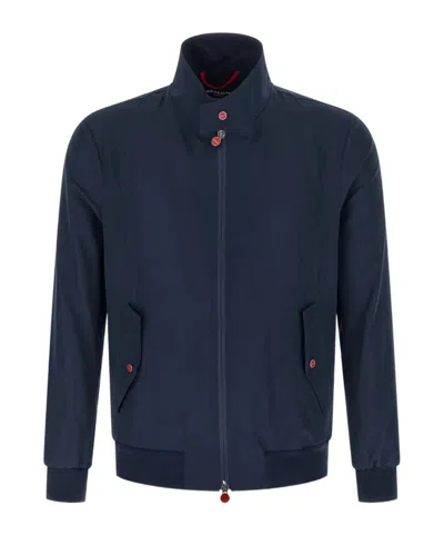 Kiton Cima Jacket Structured Cut Mandarin Collar In Black