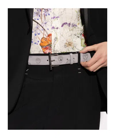 Alexander Mcqueen Adjustable Belt In Gray