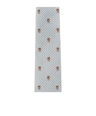 Alexander Mcqueen Skull-pattern Dotted Tie In Gray