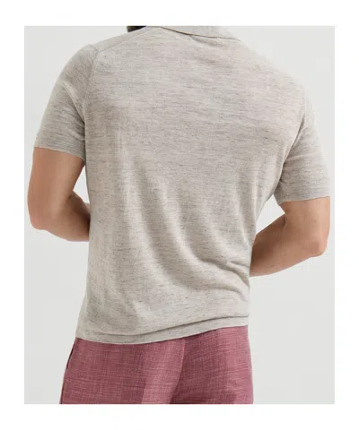 Brunello Cucinelli Short-sleeves Knit Polo Shirt In Gray