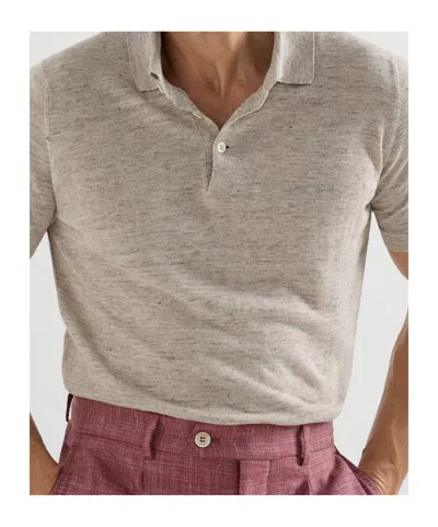 Brunello Cucinelli Short-sleeves Knit Polo Shirt In Gray