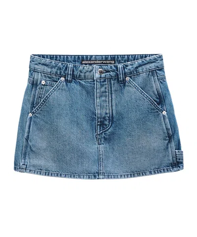 Alexander Wang Carpenter Mini Skort In Blue