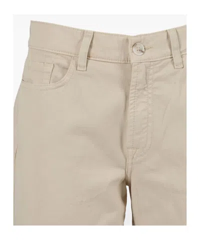 7 For All Mankind Flared Twill Jeans With Classic Five-pocket Design In Brown