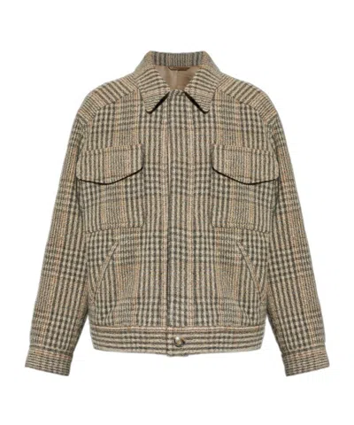 Isabel Marant Folco Checked Flap-pocket Jacket In Neutral