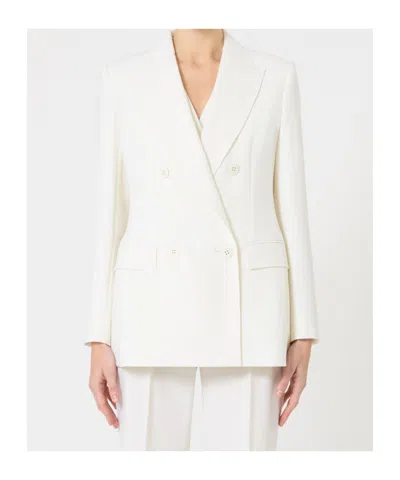 Max Mara Wool Blazer In White