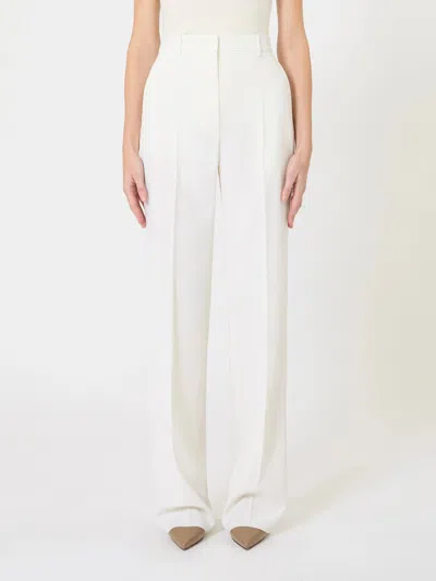 Max Mara Wool Casual Pants In White