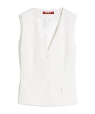 Max Mara Wool Crepe Vest In White