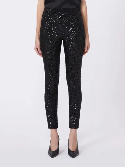 Weekend Max Mara Sequined Leggings In Black