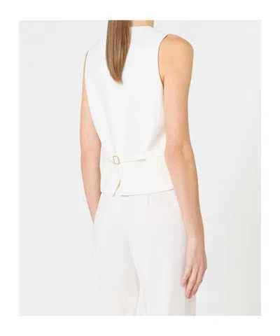 Max Mara Wool Crepe Vest In White