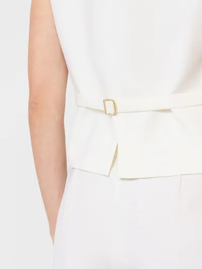 Max Mara Wool Crepe Vest In White