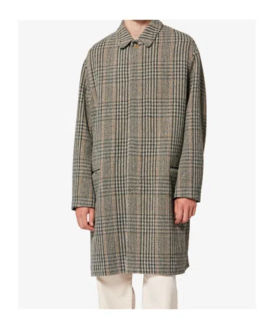 Isabel Marant Franco Checked Single-breasted Coat In Brown