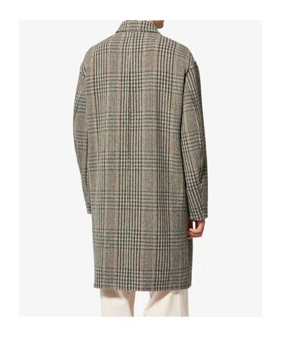 Isabel Marant Franco Checked Single-breasted Coat In Brown