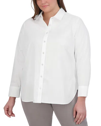 Foxcroft Plus Meghan Shirt In White