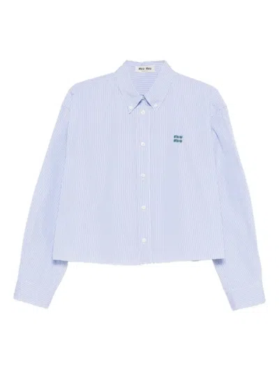 Miu Miu Stripe Shirt In Purple