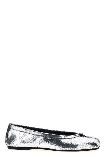 Maison Margiela Tabi Broken Mirror Ballet Flats In Silver