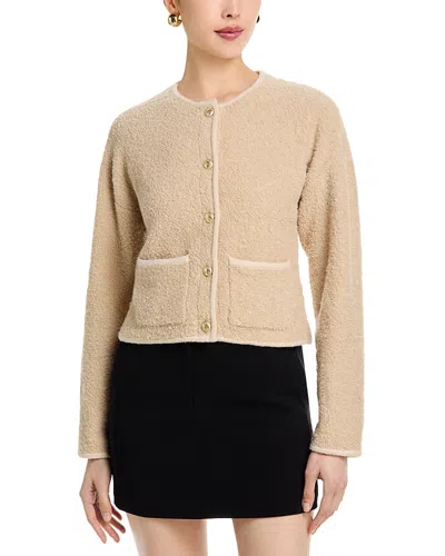 French Connection Effie Boucle Knit Cardigan Sweater In Nude