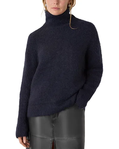 Whistles Alpaca Blend Funnel Knit Sweater In Blue