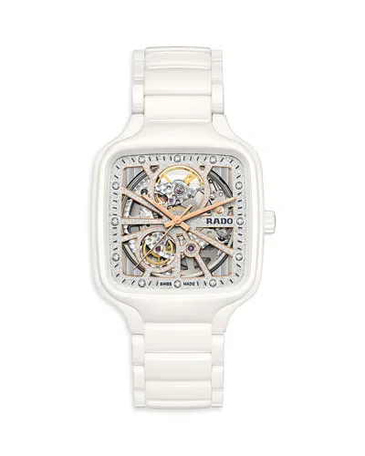 Rado True Square Open Heart Sparkling Watch, 38mm X 38mm In White