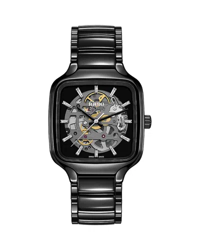 Rado True Square Skeleton Watch, 38mm X 38mm In Black