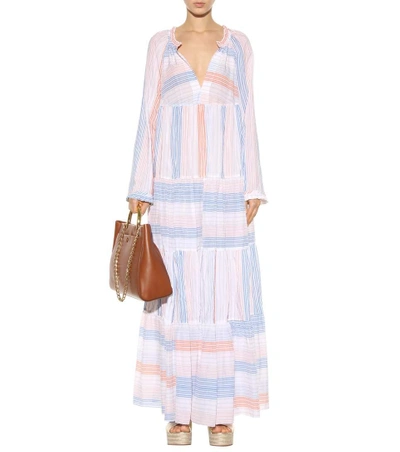 Shop Stella Mccartney Cotton-blend Maxi Dress In Oraege Multicolour