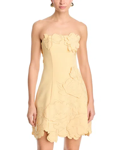 Leo Lin Ayla Applique Bustier Mini Dress - Exclusive In Yellow
