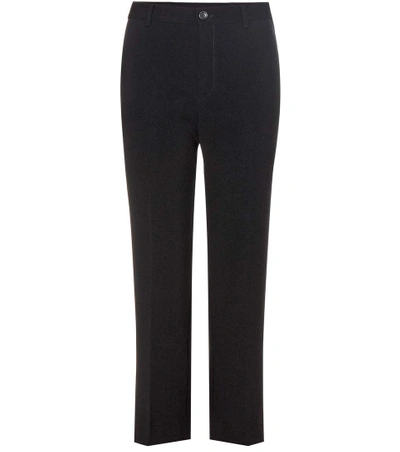 Miu Miu High-rise Cropped Flared-leg Cady Trousers In Black